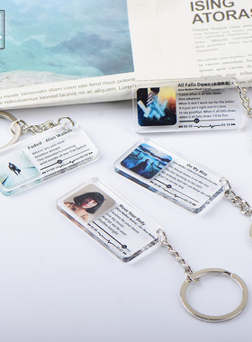 Alan Walker faded艾伦沃克专辑封面歌词电音钥匙扣挂件配饰定制