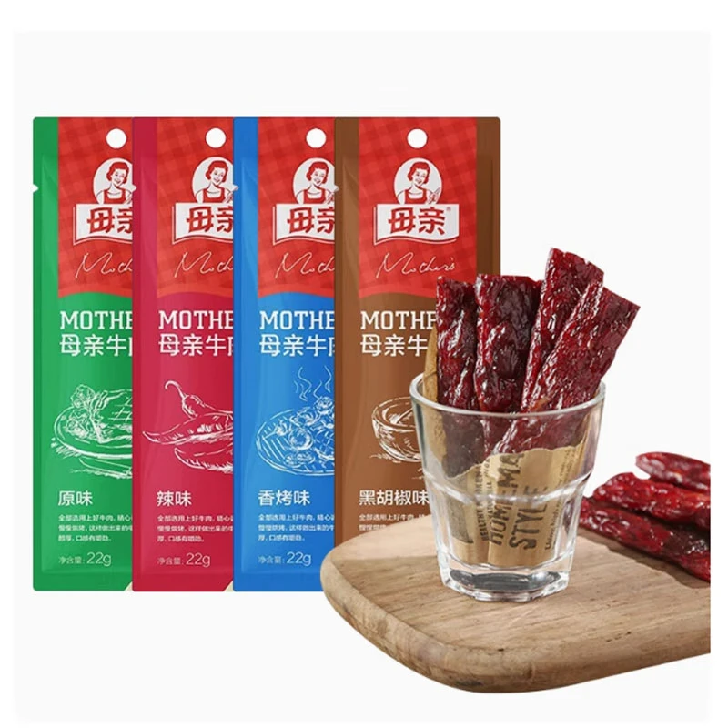母亲牛肉干棒22gX12根解馋肉脯零食即食烤制牛肉条母亲牌牛肉即食