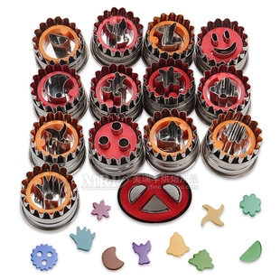 烘焙模具 立体 弹簧按压卡通饼干模 不锈钢切模 爱心 圣诞树 笑脸