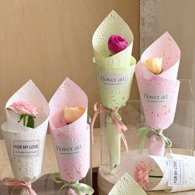 新款浮雕花瓣加厚鲜花包装纸