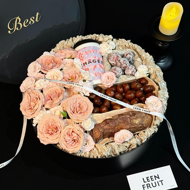 入冬四件套礼盒开窗包装空盒子鲜花花束插花礼品diy包装纸材料