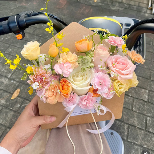 春日信封花束包装盒七夕情人节520信花盒手工diy套餐牛皮纸包装