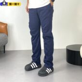 藏青色正品 阿迪达斯直筒运动长裤 子春冬保暖长裤 adidas加绒裤 男裤