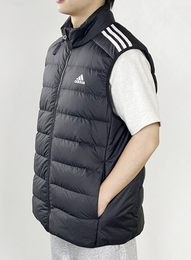 Adidas阿迪达斯羽绒马甲男装新款经典轻便运动休闲保暖背心JN7477