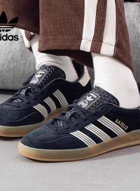 Adidas阿迪达斯三叶草T头鞋女GAZELLE复古美式经典德训鞋 JI2755