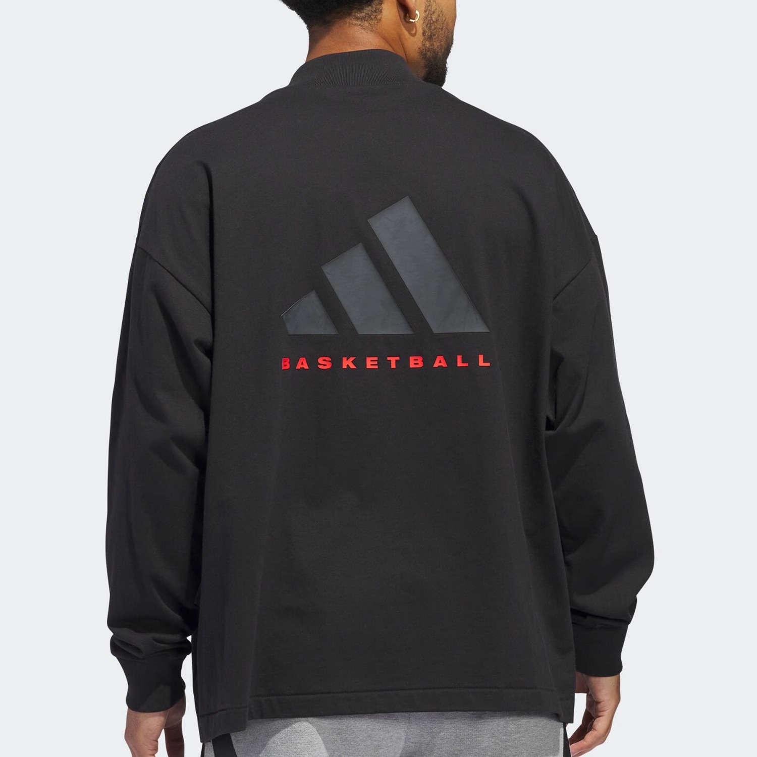 Adidas/阿迪达斯新款男女宽松篮球立领运动长袖IZ4910
