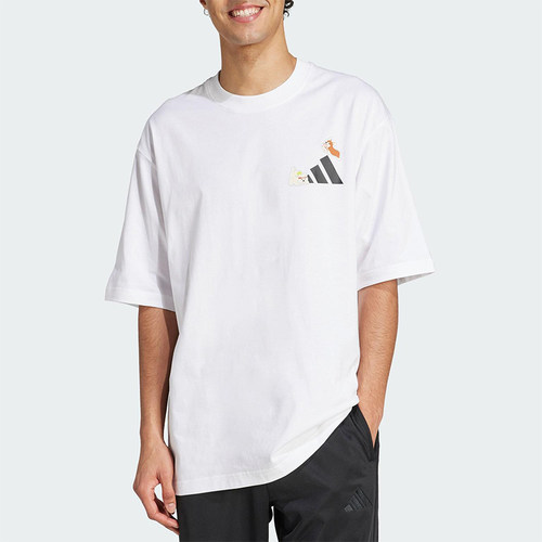 Adidas/阿迪达斯正品2025新款男女同款简约透气休闲短袖JZ3266