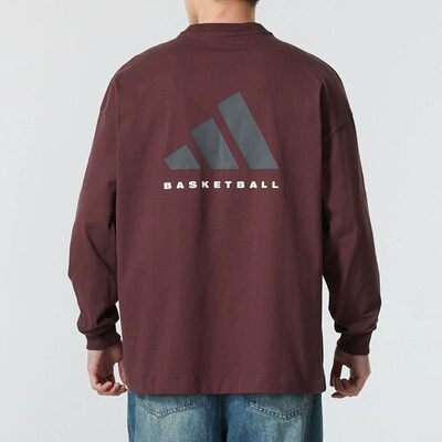 阿迪达斯男女同款oversize篮球卫衣半高领长袖T恤IZ4910 JD6131