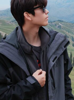 阿迪达斯男女连帽三合一外套