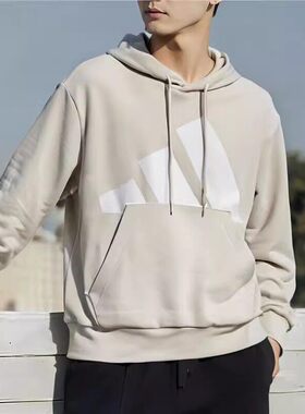 阿迪达斯卫衣男子2026春季连帽针织宽松舒适运动休闲套头衫JZ2150