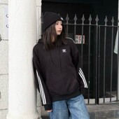 正品 Adidas阿迪达斯三叶草加绒卫衣男女连帽套头衫 运动服HK7309