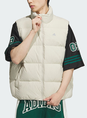 Adidas/阿迪达斯正品2026新款男士简约保暖户外羽绒马甲JJ4963