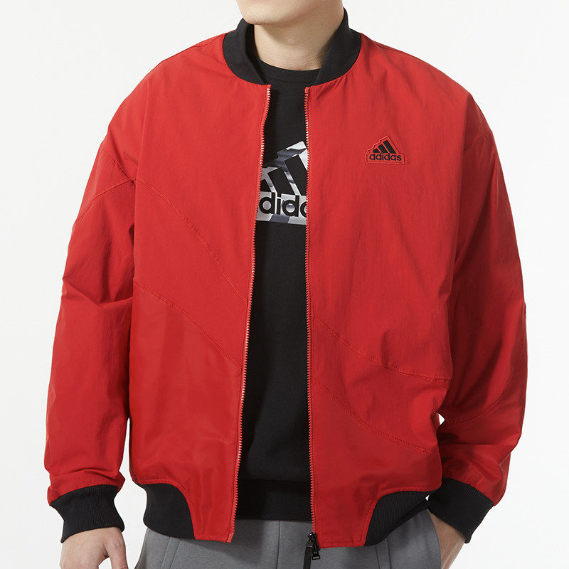 阿迪达斯外套男2026春季新年款CNY加绒棒球服运动立领夹克IZ1614