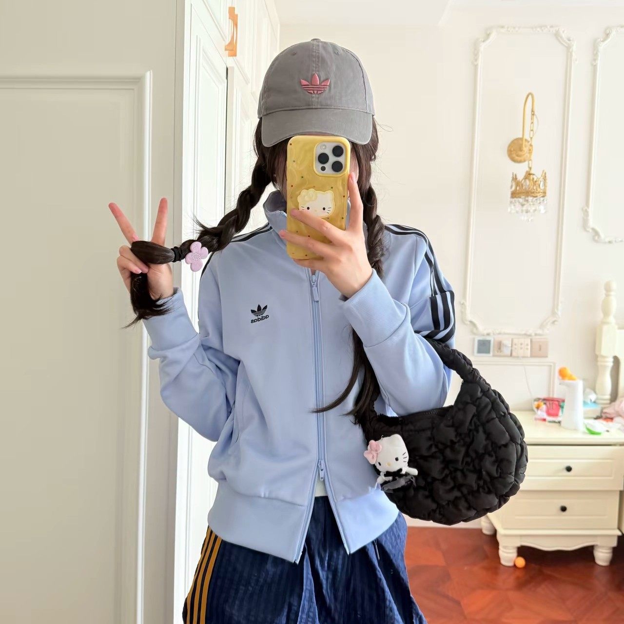 Adidas 阿迪达斯三叶草外套 女子经典三条纹高腰立领夹克 KB4517,运动服/休闲服装,运动茄克/外套,淘宝优惠券,粉丝福利购,淘宝优惠卷