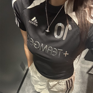 Adidas阿迪达斯女款短袖2026夏季新款修身显瘦复古潮流运动T恤