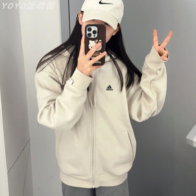 阿迪达斯男女款加绒保暖休闲夹克