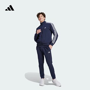 adidas阿迪达斯正品运动套装男子三条杠防风外套长裤两件套IJ6064