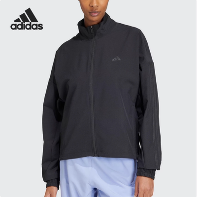 阿迪达斯女装2026春季梭织防风衣修身立领夹克外套IW8167 IX1702