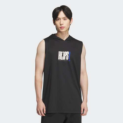 Adidas阿迪达斯男女同款篮球运动无袖连帽背心休闲百搭上衣JZ7471