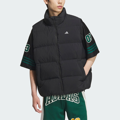 Adidas/阿迪达斯正品2025新款男士保暖立领鸭绒羽绒马甲JC6822