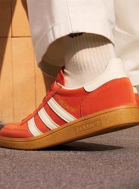 Adidas三叶草HANDBALLSPEZIAL红白暖橙色男女休闲T头德训鞋IG6191