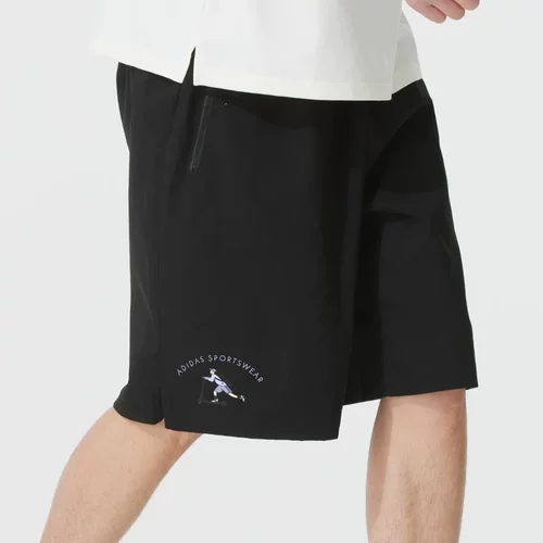 adidas阿迪达斯短裤男装26夏季新款运动裤黑色直筒裤五分裤JL6061