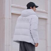 KQ5520 户外保暖连帽休闲夹克正品 阿迪达斯羽绒服男女同款 2025冬季