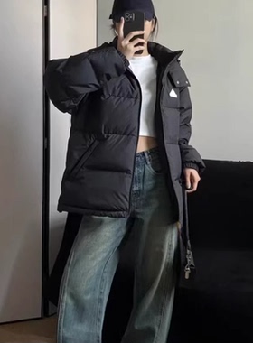 阿迪达斯羽绒服男女同款Adidas面包服保暖运动连帽夹克正品JM9131