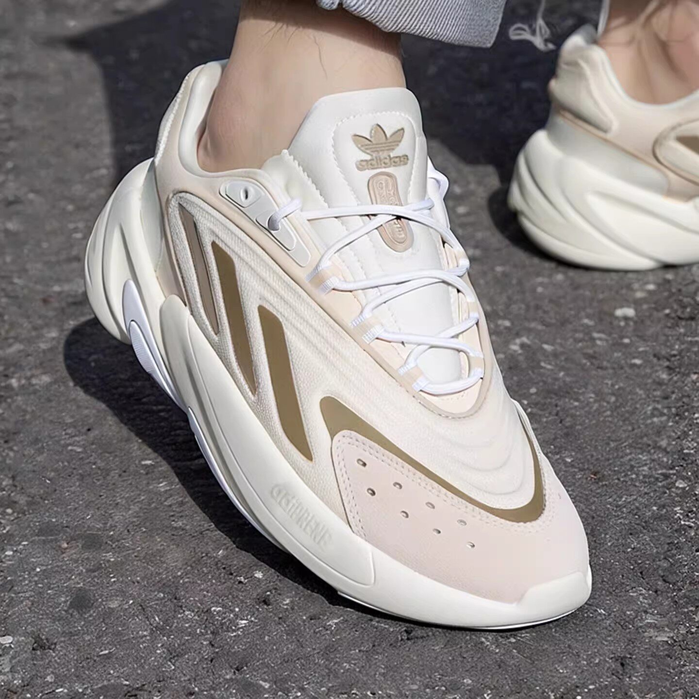 阿迪达斯三叶草老爹鞋男透气运动缓震厚底休闲小椰子女鞋JH7366