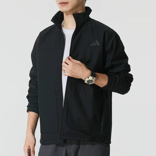 正品阿迪达斯男装加绒夹克防风立领保暖运动服外套 KR8296