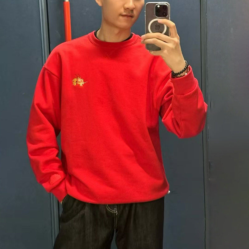 阿迪达斯男春季上衣卫衣新款休闲宽松圆领运动服纯棉套头衫JE6108