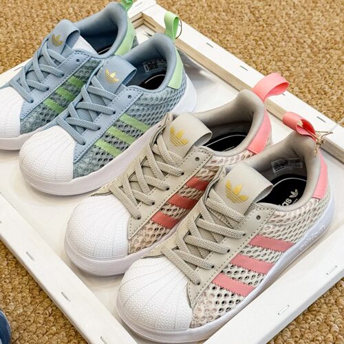 adidas低帮学步鞋灰粉色婴幼童