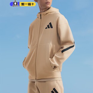 训练运动保暖防风休闲简约连帽夹克JF2445 阿迪达斯外套男2026新款