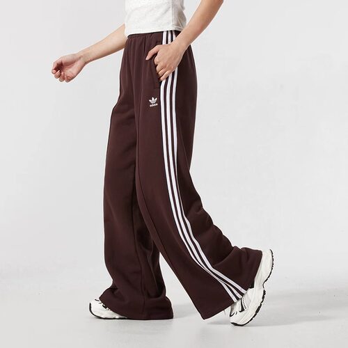 Adidas阿迪达斯女士阔腿三叶草休闲裤三条纹运动裤正品复古IS6912