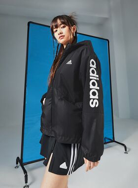adidas阿迪达斯正品女装2026新款防晒衣薄款连帽梭织外套H07842
