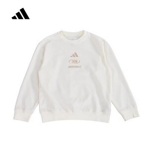 Adidas阿迪达斯童装男童女童2026春夏新款圆领卫衣休闲上衣JM7215