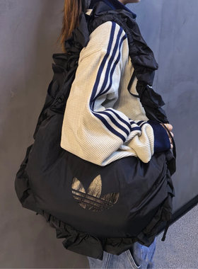 adidas阿迪达斯三叶草女生荷叶边挎包手提拎包单肩包云朵包IA8915