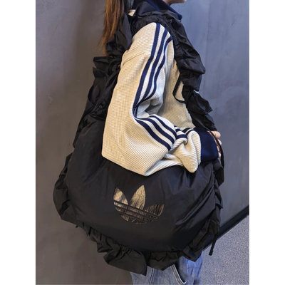 adidas阿迪达斯三叶草女生荷叶边挎包手提拎包单肩包云朵包IA8915
