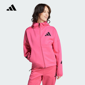 adidas阿迪达斯外套女W FZ连帽针织运动服夹克JD3989 Z.N.E.