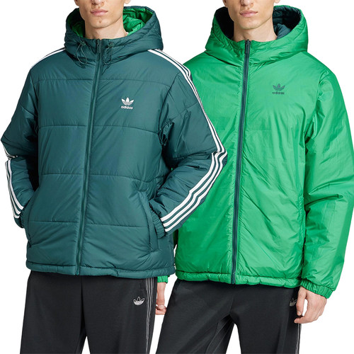 阿迪达斯三叶草男双面穿保暖棉服