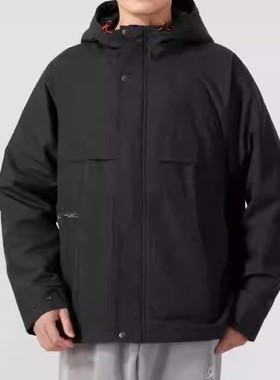 Adidas阿迪达斯外套男子2026春冬加绒保暖防风运动连帽夹克JI8680