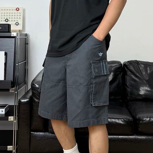 Adidas阿迪达斯三叶草男子夏季运动休闲宽松工装短裤五分裤KC1435