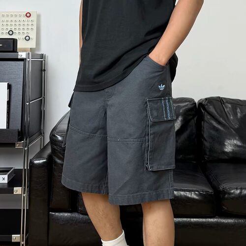 Adidas阿迪达斯三叶草男子夏季运动休闲宽松工装短裤五分裤KC1435