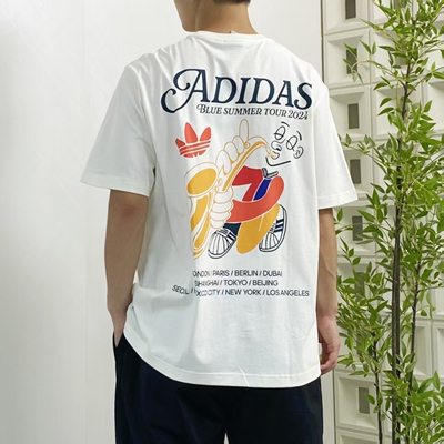 adidas阿迪达斯三叶草宽松纯棉印花运动圆领短袖T恤男IS2937