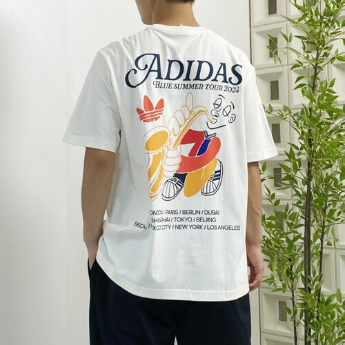 adidas阿迪达斯三叶草宽松纯棉印花运动圆领短袖T恤男IS2937