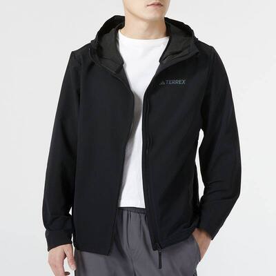 Adidas阿迪达斯连帽防风外套春冬新款TERREX运动休闲夹克IL9011