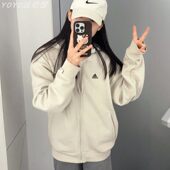 IV7604 加绒保暖简约休闲夹克正品 阿迪达斯外套男女情侣款 2026冬季