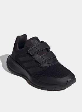 阿迪达斯童鞋春季网面透气休闲鞋小童魔术贴黑色训练运动鞋IG8568