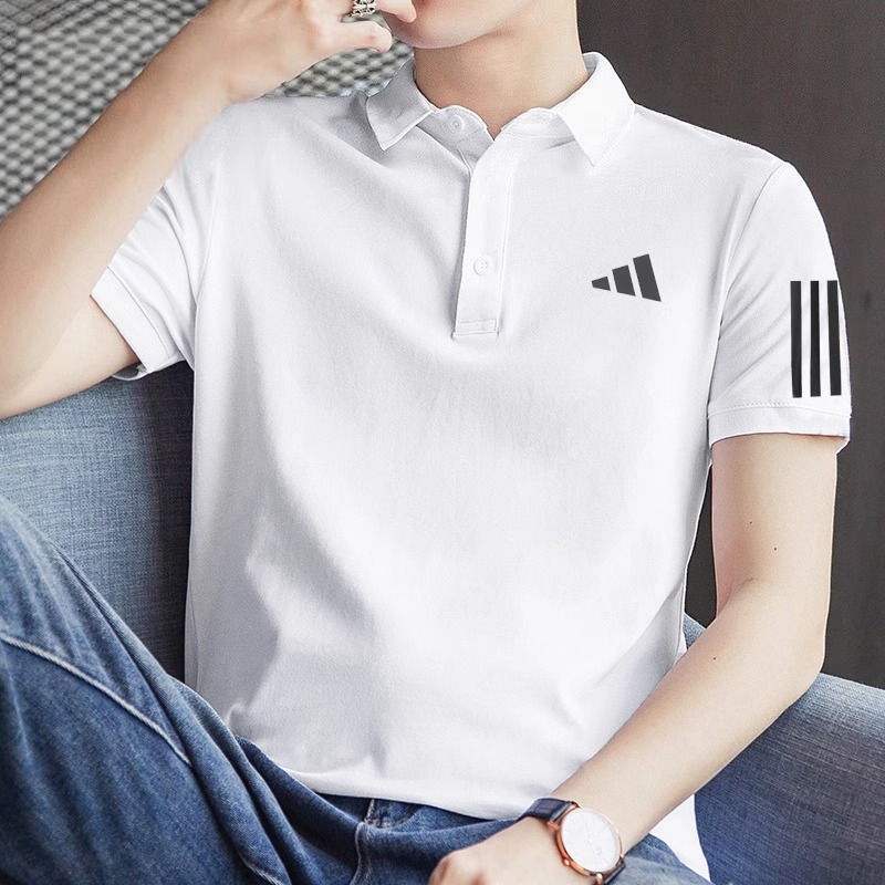 Adidas/阿迪达斯POLO衫夏款运动翻领白色速干短袖T恤正品 IS2295