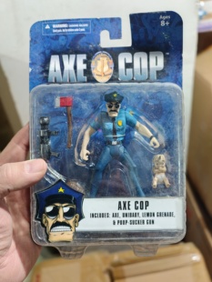 黑马漫画AXE COP可动人偶手办模型公仔摆件景品玩具现货一盒